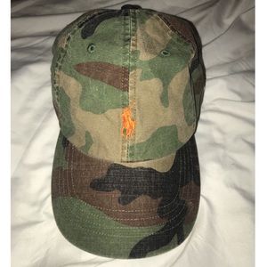 NEW w/o tags camo Ralph Lauren cap with orange